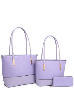 3in1 Tote Bag with Matching Wallet 716543 PURPLE